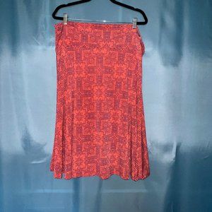 LuLaRoe Azure Navy Orange Skirt 3X
